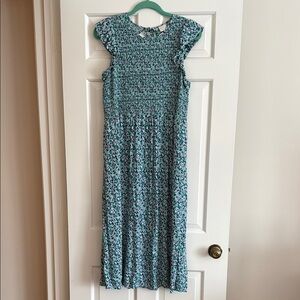 Multicolored Smocked Tiered Sundress with Flutter Cap Sleeves